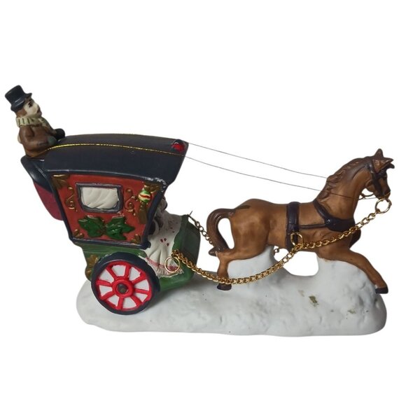 Dickens Collectables Vtg 1995 Horse-Drawn Carriage Christmas Figurine Decoration - Picture 2 of 12
